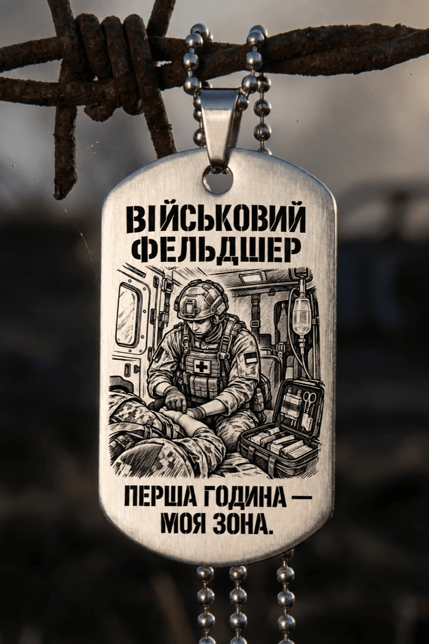 Жетон «ВІЙСЬКОВИЙ ФЕЛЬДШЕР» — готовий дизайн CORETAG
