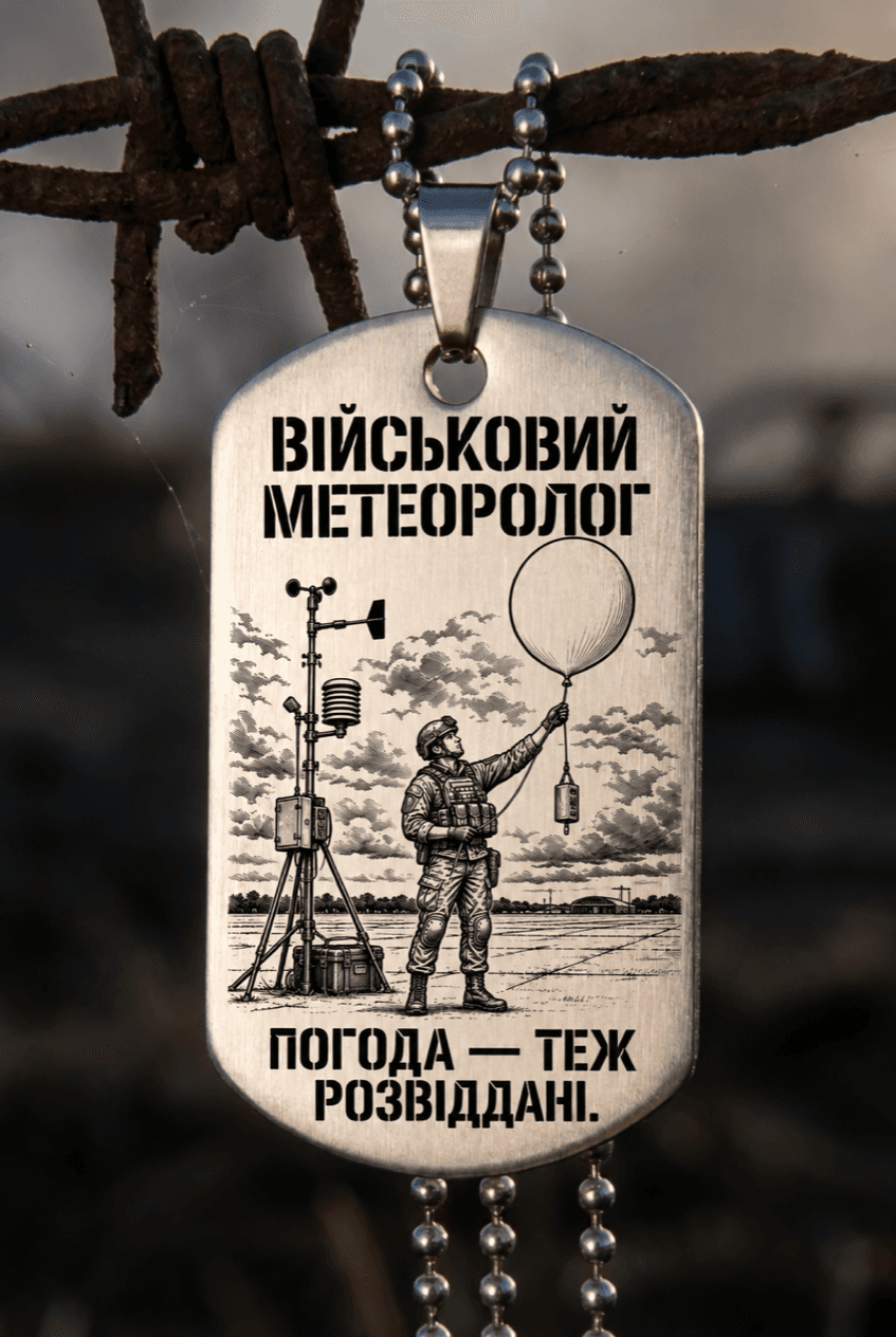 Жетон «ВІЙСЬКОВИЙ МЕТЕОРОЛОГ» — готовий дизайн CORETAG