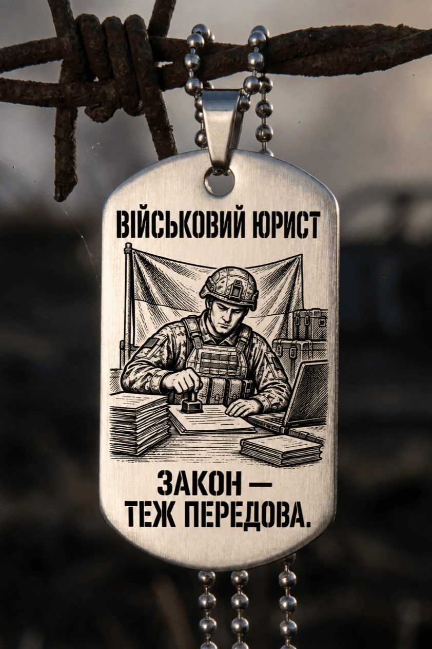 Жетон «ВІЙСЬКОВИЙ ЮРИСТ» — готовий дизайн CORETAG