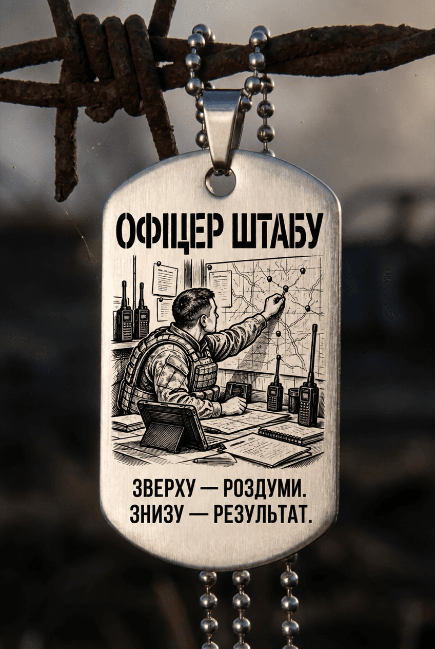 Жетон «ОФІЦЕР ШТАБУ» — готовий дизайн CORETAG